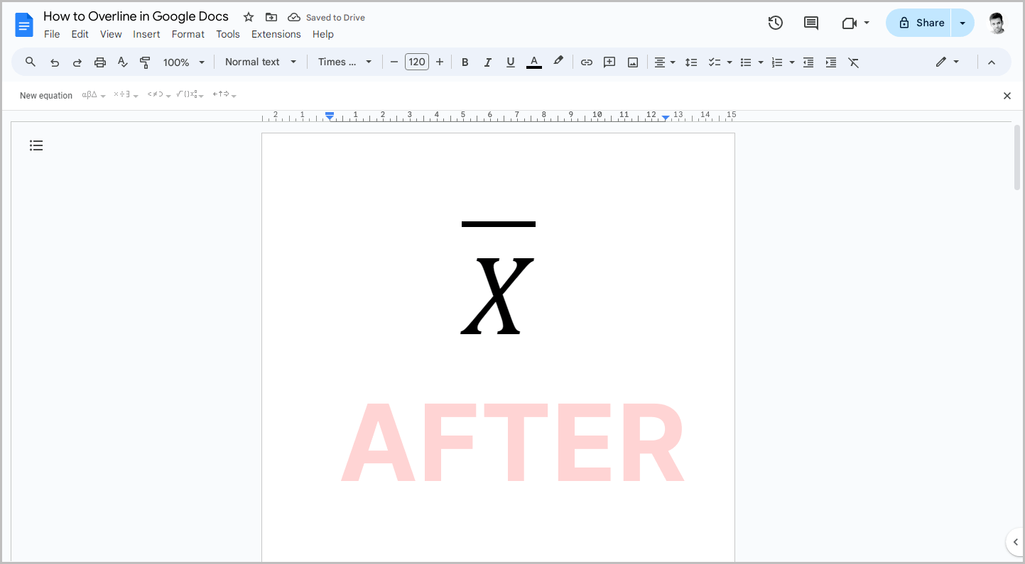 How to Overline in Google Docs