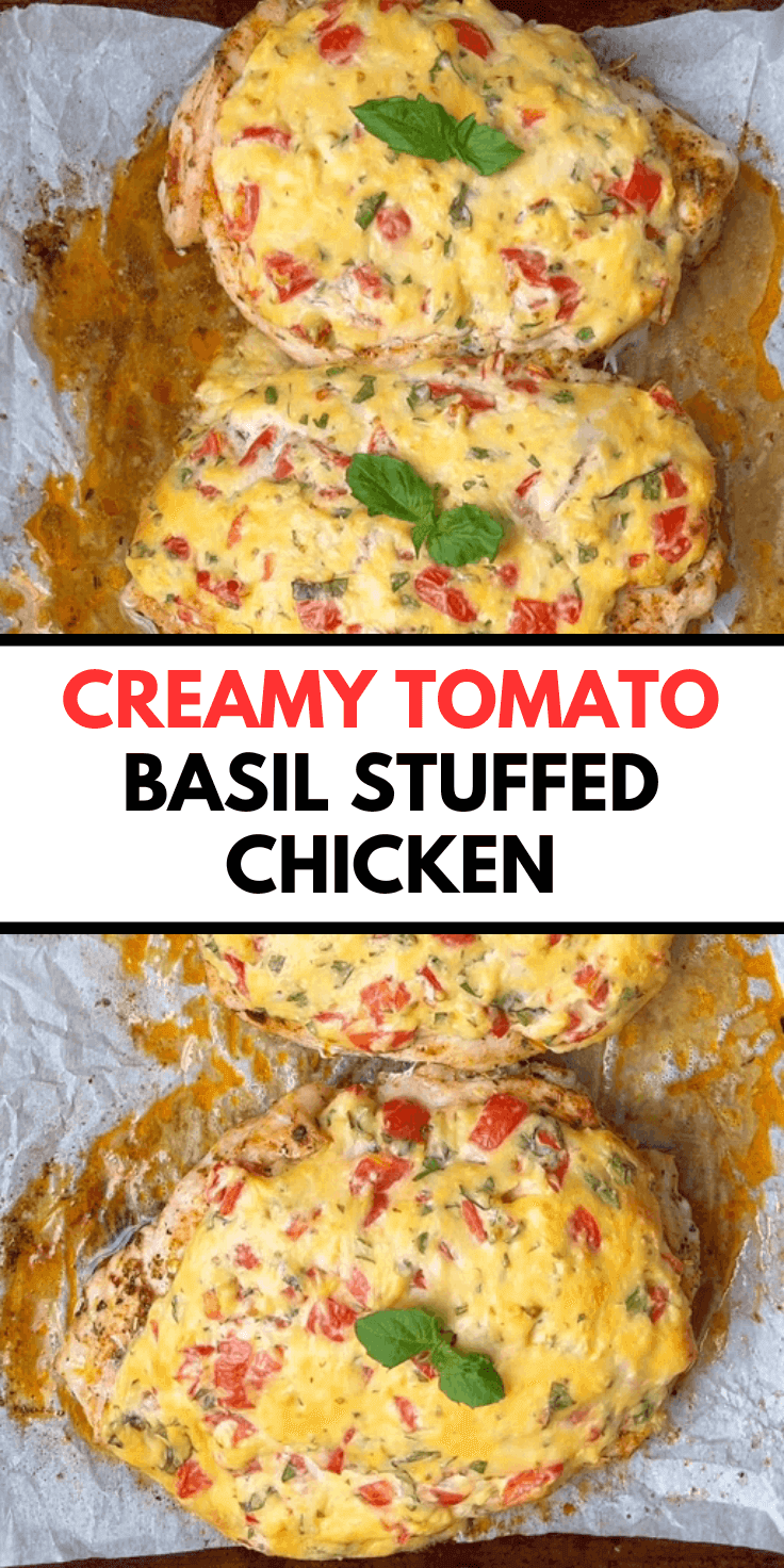 Creamy Tomato Basil Stuffed Chicken