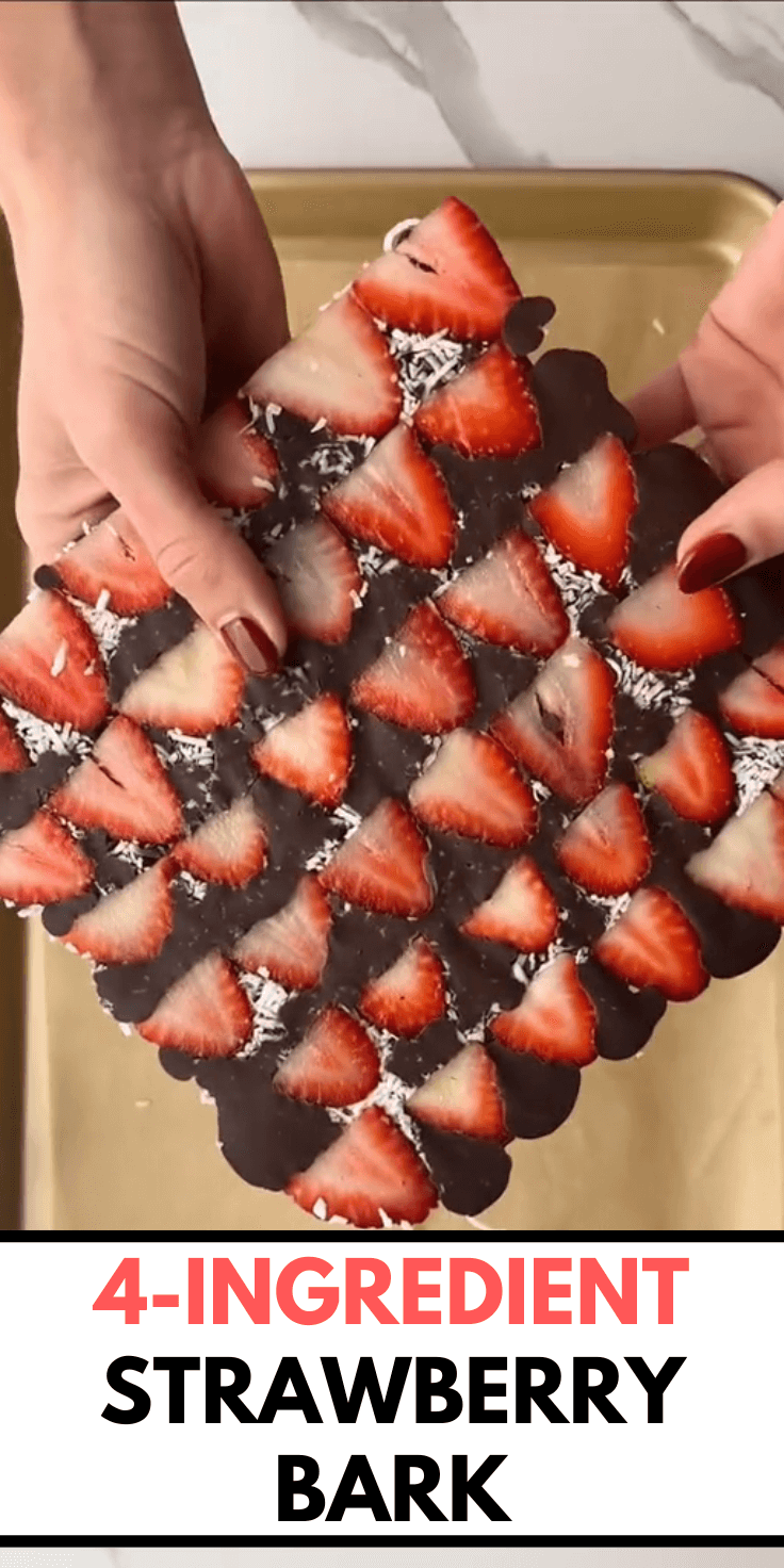 Easy 4-Ingredient Strawberry Bark Recipe