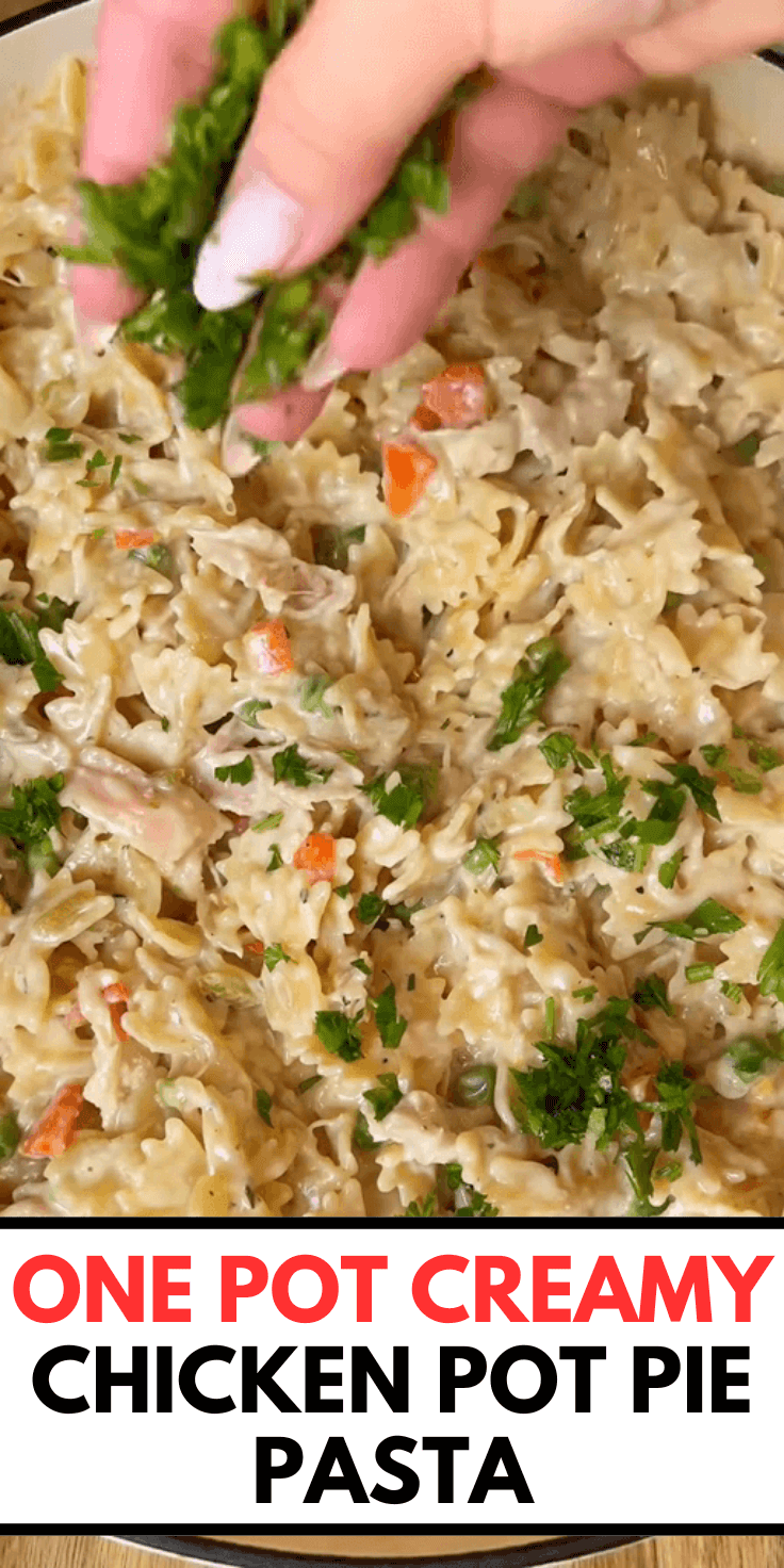 One Pot Creamy Chicken Pot Pie Pasta