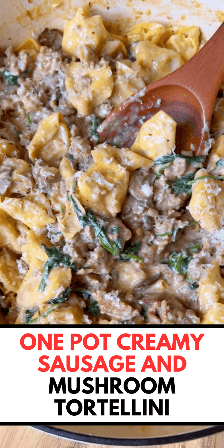 One Pot Creamy Sausage and Mushroom Tortellini