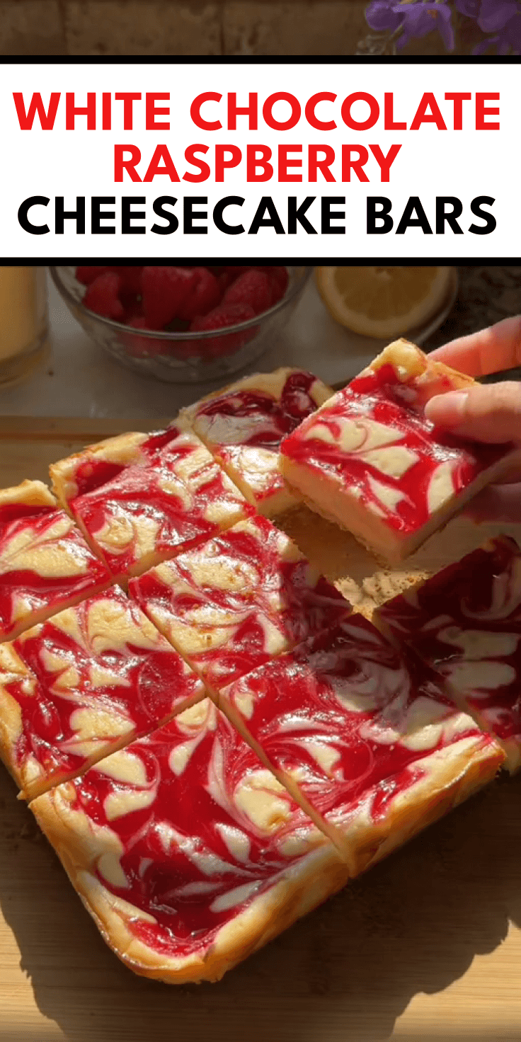 White Chocolate Raspberry Cheesecake Bars