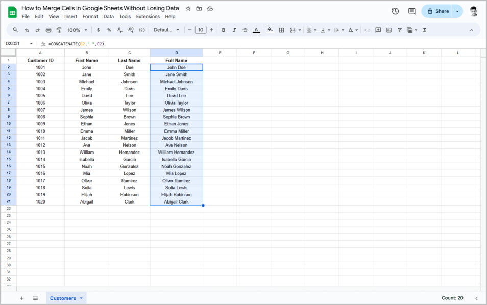 How to Merge Cells in Google Sheets Without Losing Data