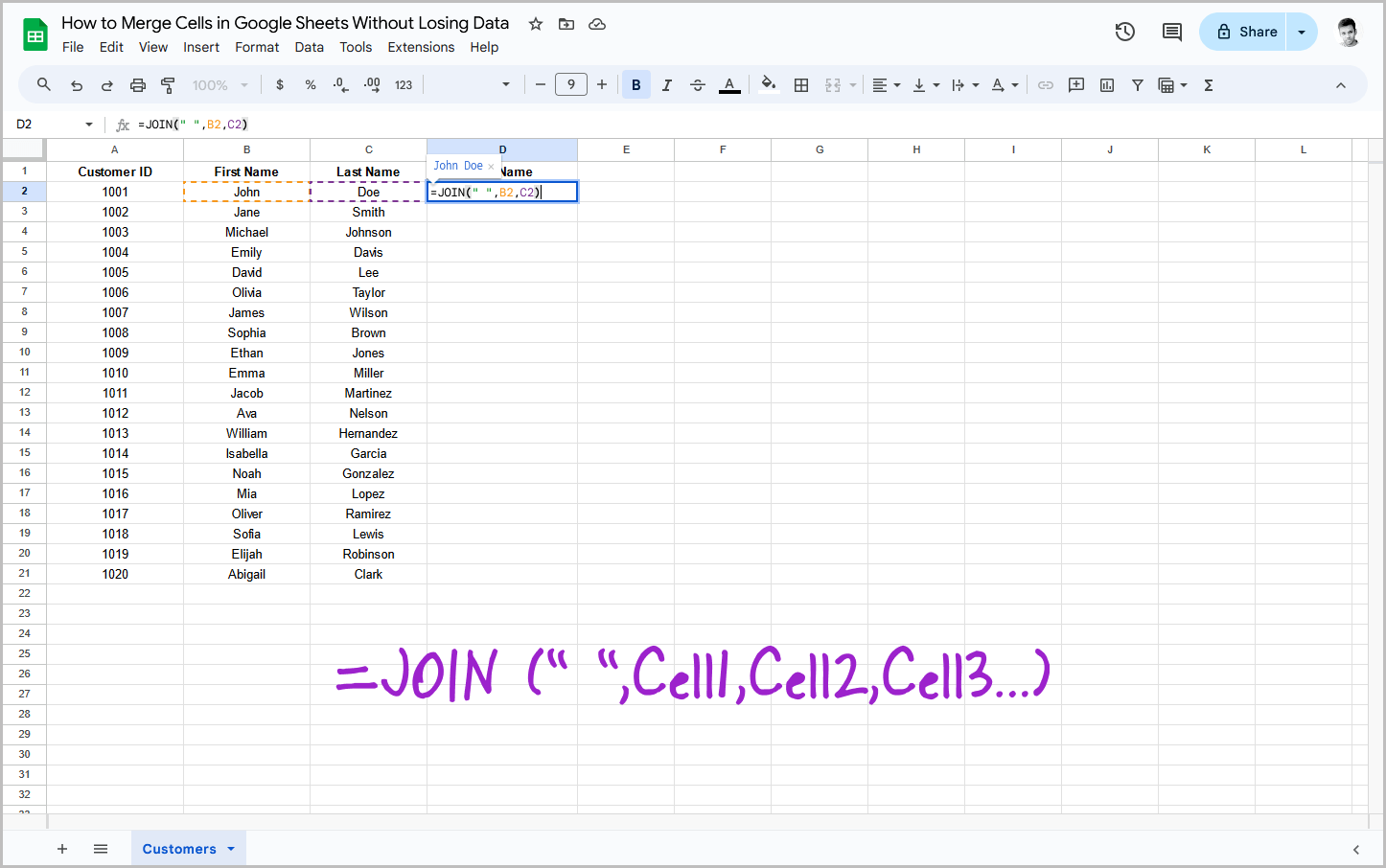 How to Merge Cells in Google Sheets Without Losing Data