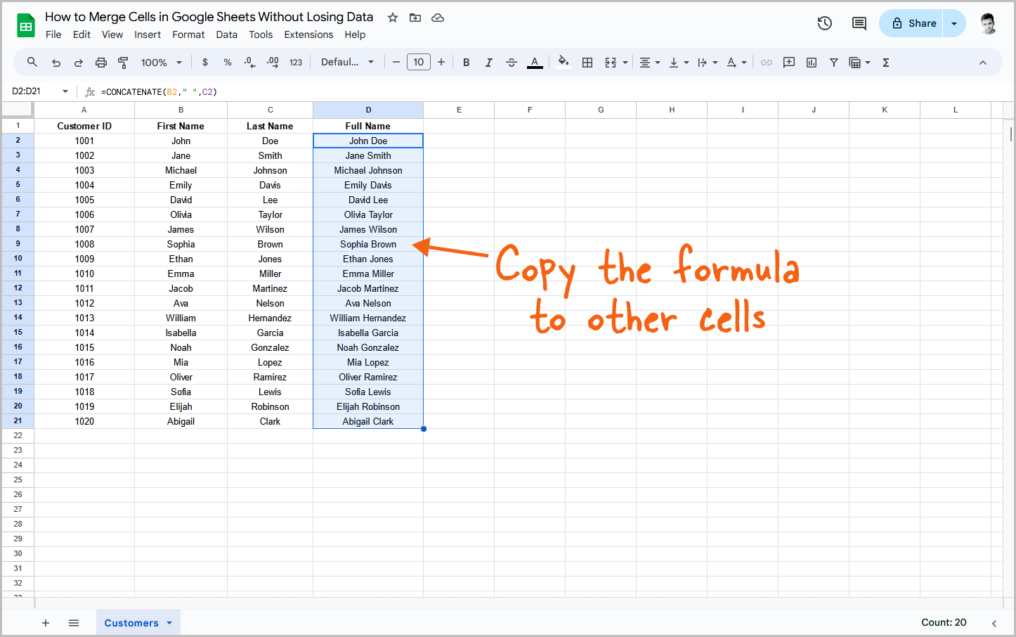 How to Merge Cells in Google Sheets Without Losing Data