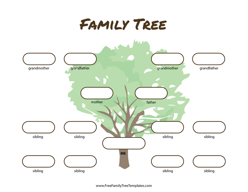 3 Generation Family Tree Many Siblings Template