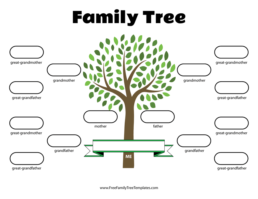 4 Generation Family Tree Template