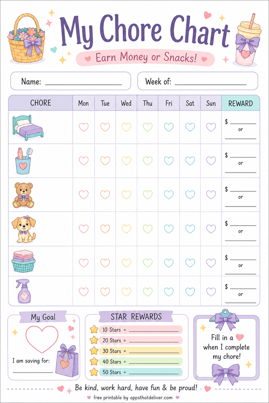 13 Free Printable Chore Chart PDFs