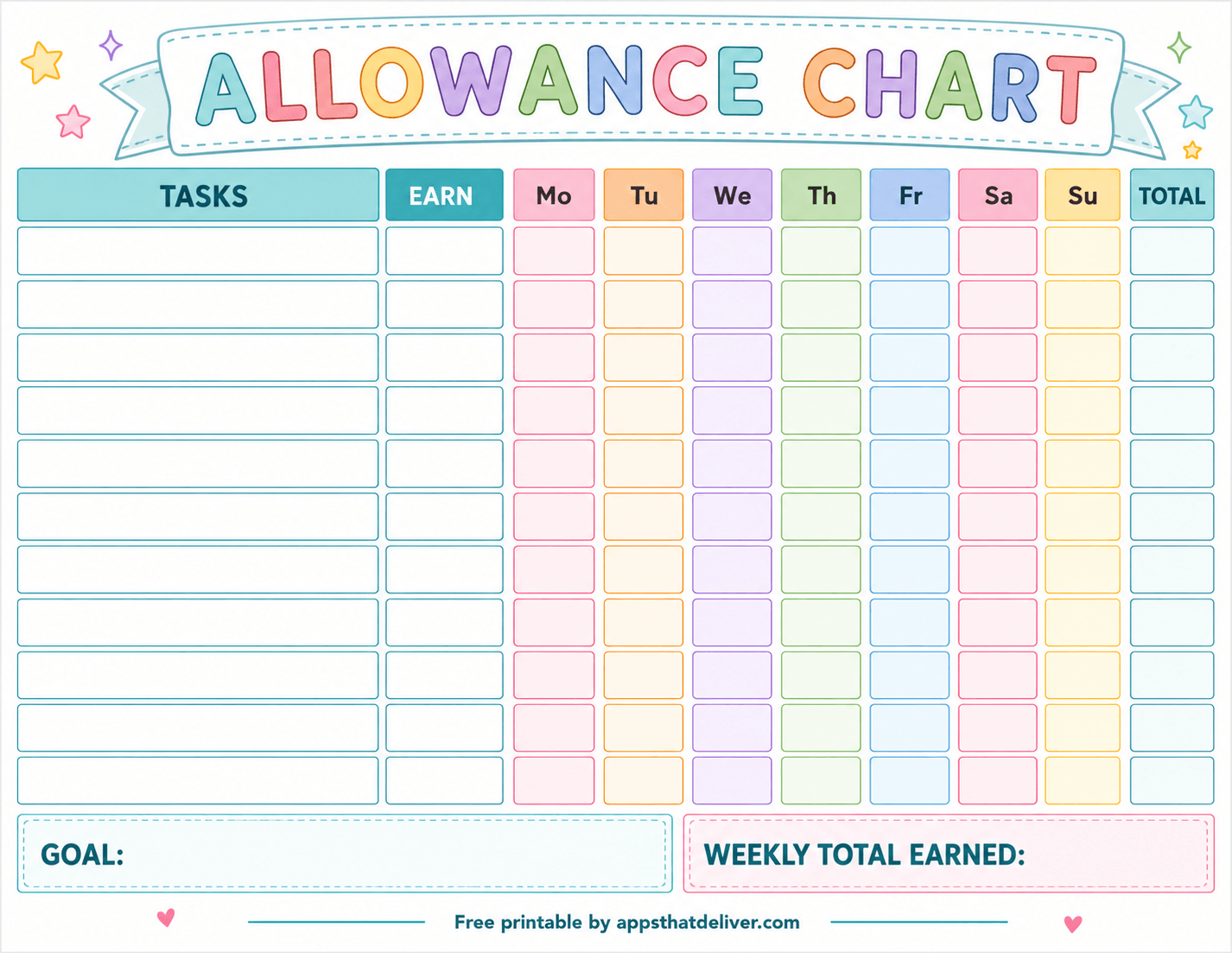 13 Free Printable Chore Chart PDFs
