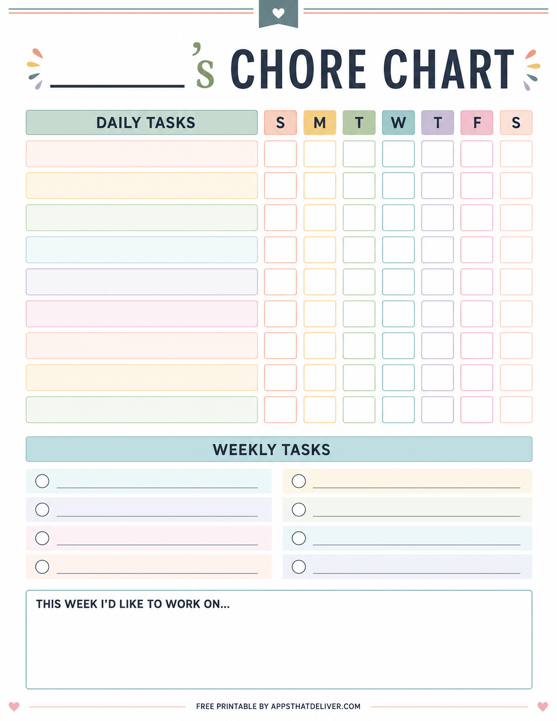13 Free Printable Chore Chart PDFs