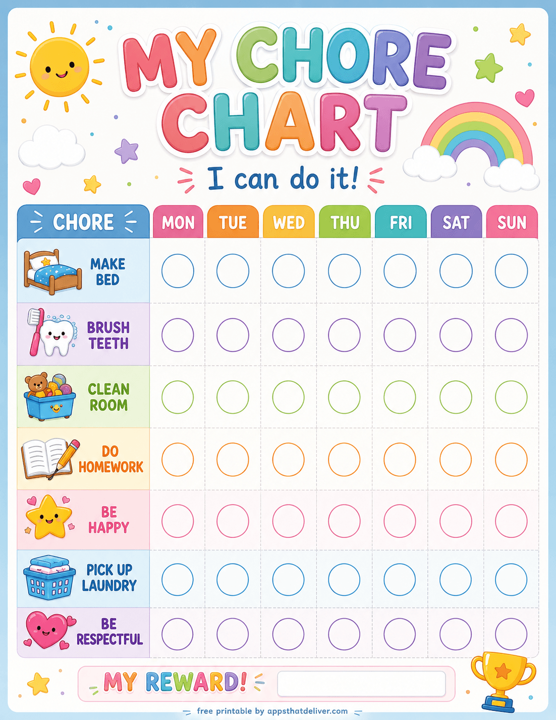 13 Free Printable Chore Chart PDFs