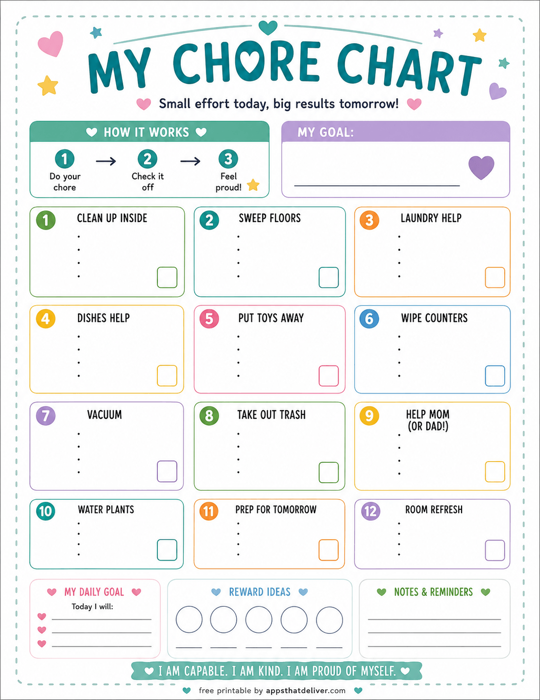 13 Free Printable Chore Chart PDFs