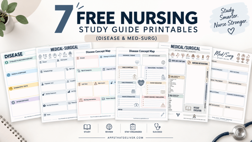 7 Free Nursing Study Guide Printables