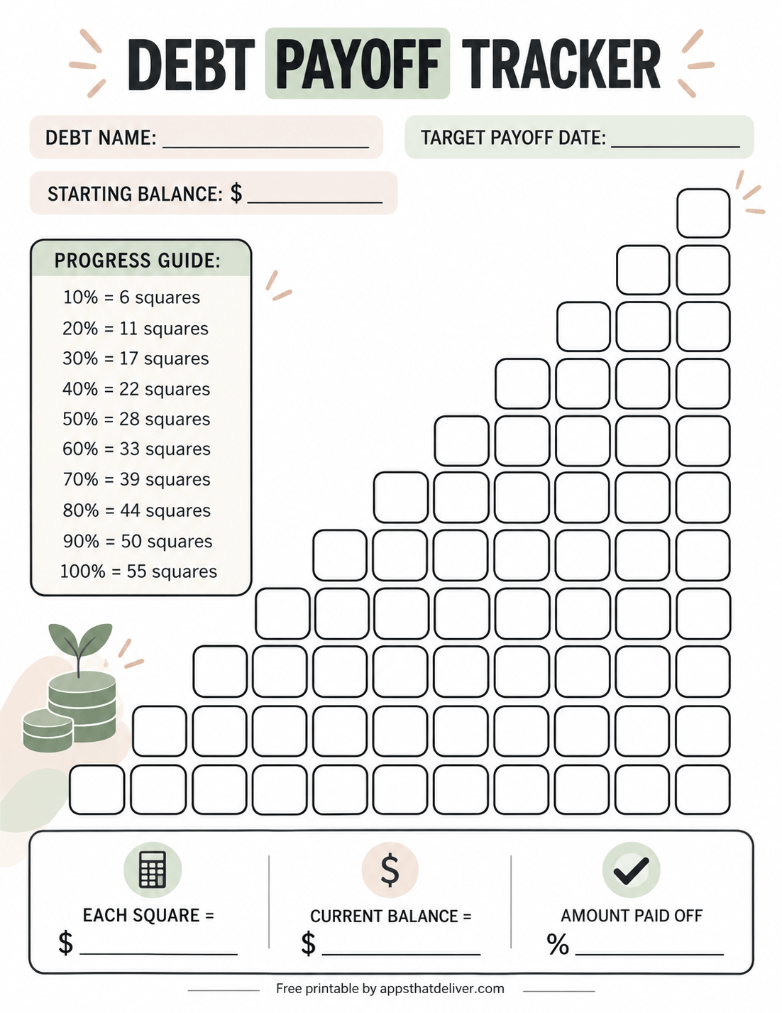 11 Free Debt Payoff Printables-1