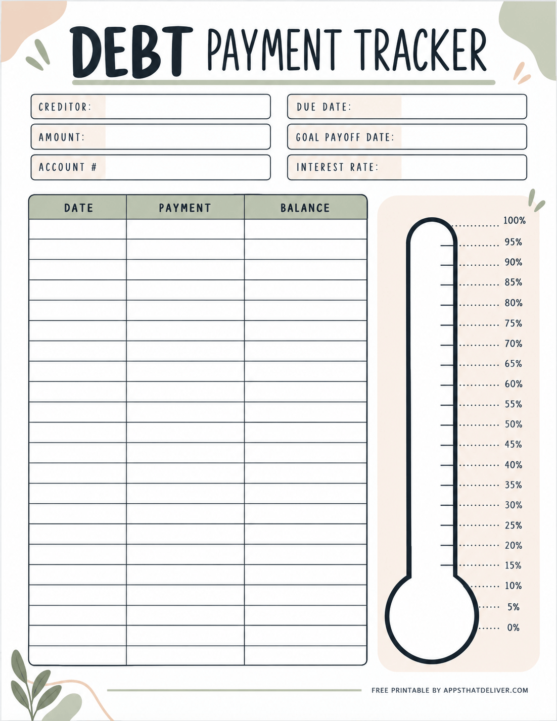 11 Free Debt Payoff Printables-1