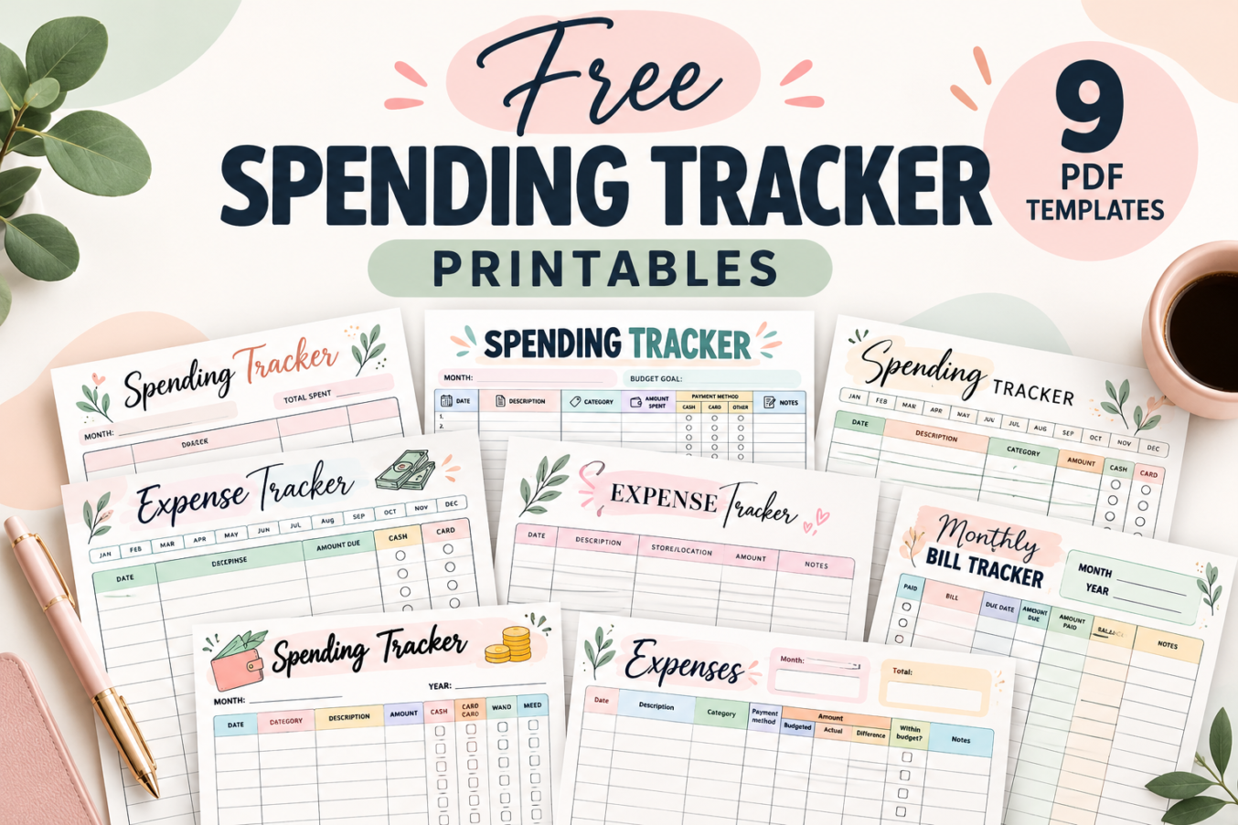 9 Free Spending Tracker Printables (PDF Templates)