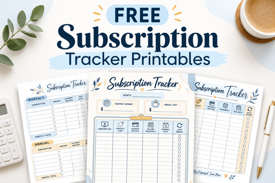 9 Free Subscription Tracker Printables (PDF Templates)